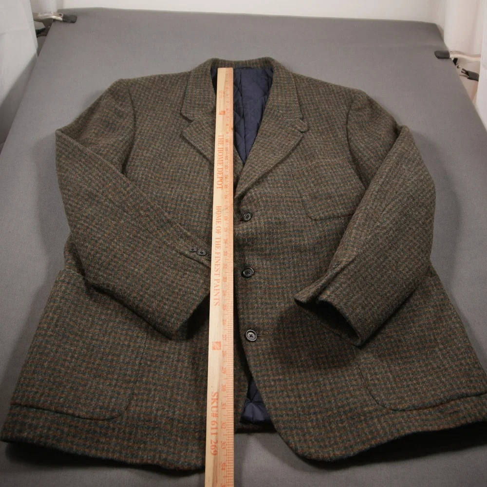 Vintage USA LL Bean Thinsulate Wool Nylon Micro Check Men Blazer XLT University